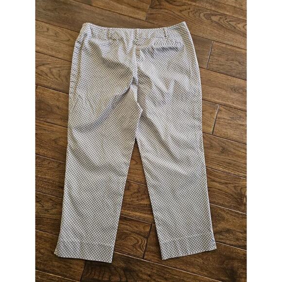 TALBOT'S Brown Beige ARGYLE Diamond CROPPED Dress Pants STRETCH Women's 14P EUC - Picture 8 of 11